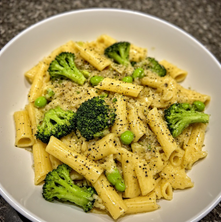 Egg White & Broccoli Edamame Penne