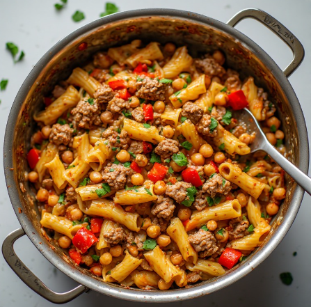 Ground Turkey & Bell Pepper Chickpea Rotini