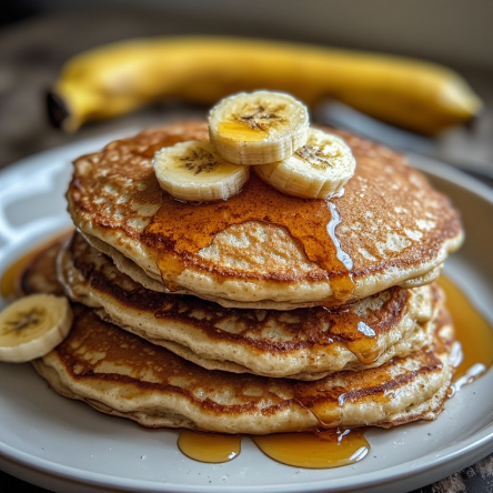 Banana Oat Protein Pancakes
