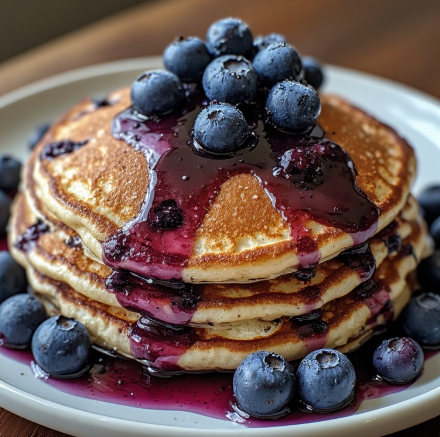 Blueberry Greek Yogurt Protein Pancakes