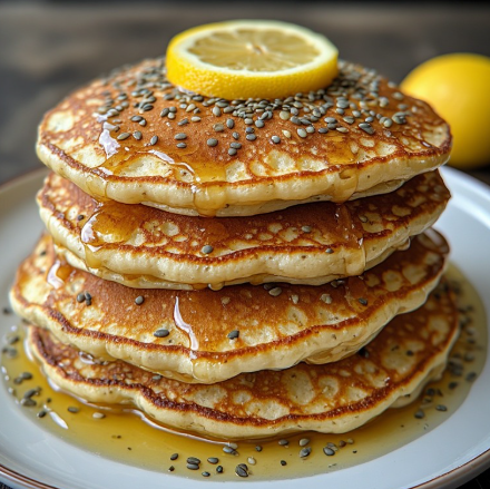 Lemon Poppy Seed Protein Pancakes