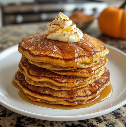 Pumpkin Cheesecake Protein Pancakes