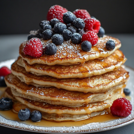 Vanilla Berry Protein Pancakes