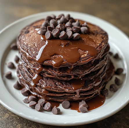 Double Chocolate Protein Pancakes