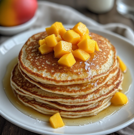 Tropical Mango Protein Pancakes