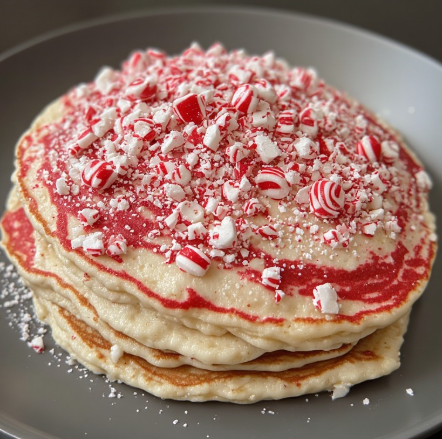 Candy Cane Protein Pancakes