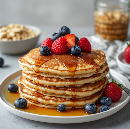 Extra Fluffy Overnight Oats Protein Pancakes