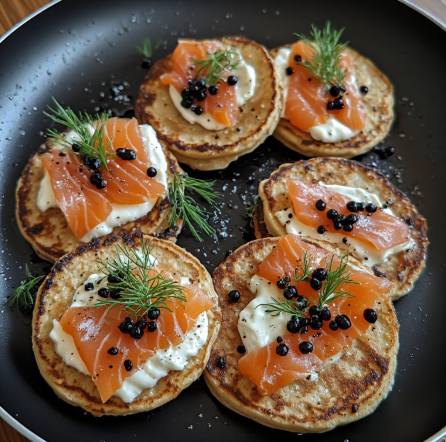Russian Blini with Smoked Salmon & Caviar