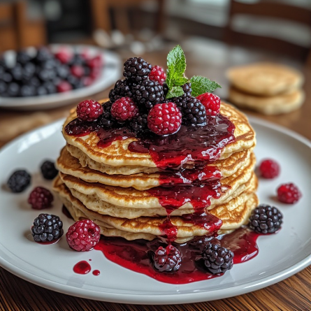 Scandinavian Oat & Lingonberry Protein Pancakes