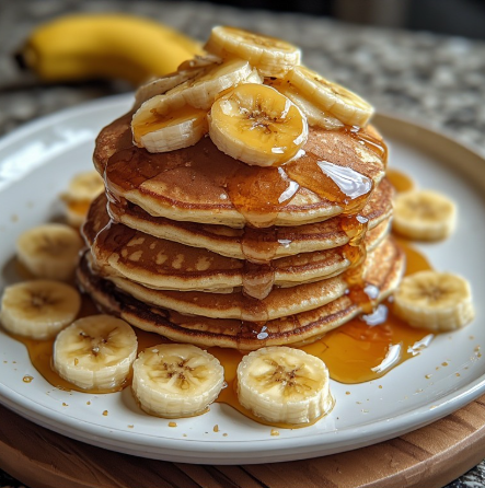 Banana Foster Protein Pancakes