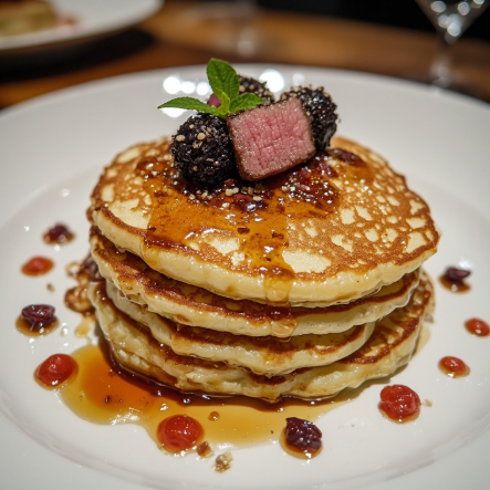 A5 Wagyu & Black Garlic Savory Protein Pancakes