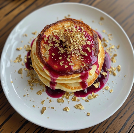 Passion Fruit & Gold Leaf Soufflé Pancakes