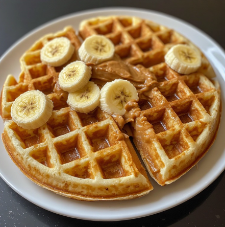 Banana & Peanut Butter Vegan Waffles