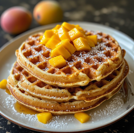 Coconut & Mango Vegan Protein Waffles