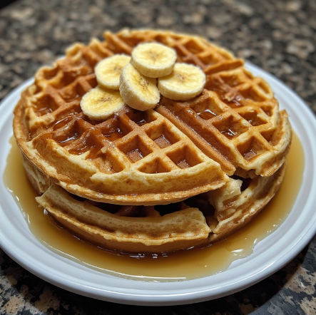 Mashed Banana Vegan Protein Waffles