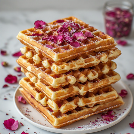 Iranian Saffron & Rose Petal Vegan Waffle Tower