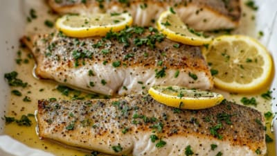 Baked Mackerel Fillet with Garlic & Parsley