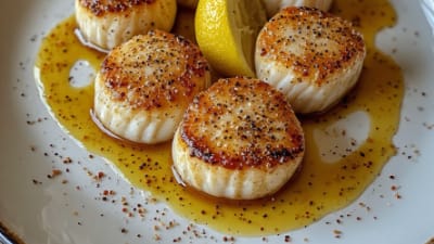 Seared Scallops with Garlic & Sumac
