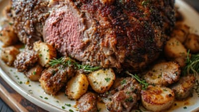 Towering Double Lamb Leg & Shoulder Roast