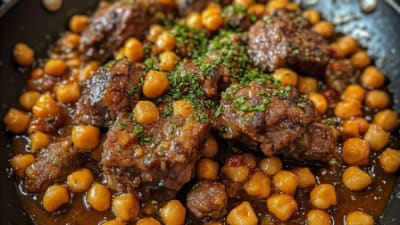Oven-Braised Lamb Neck with Chickpeas