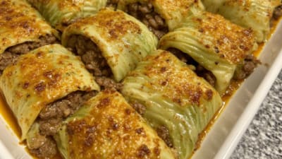 Beef & Lamb Stuffed Cabbage Rolls (Large Batch)