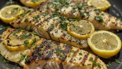 Grilled Mackerel with Lemon & Garlic