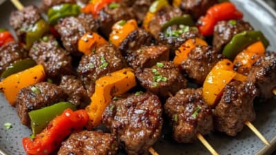 Beef & Pepper Skewers (Simple & Spicy)