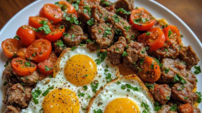 Full Israeli Breakfast Platter (Meat & Eggs)