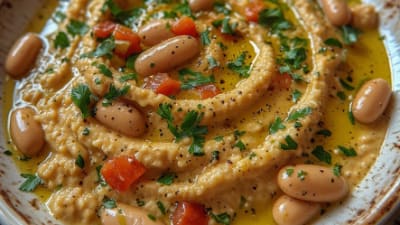 Hummus with Ful (Fava Beans)
