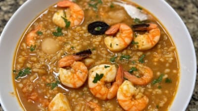 Sopa de Arroz con Mariscos