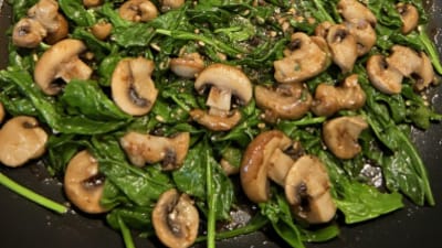 Godeung-Style Stir-Fried Spinach with Mushrooms