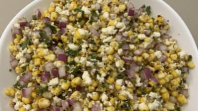 Grilled Corn with Cotija Cheese Salad