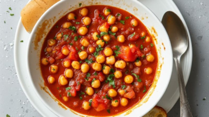Single-Pot Tomato & Chickpea Stew (Shakshuka-Inspired Veggie)