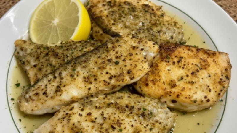 Pan-Fried Red Mullet with Garlic & Lemon