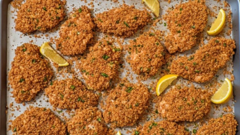 Large Tray Baked Chicken Schnitzel