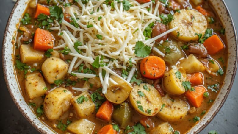 Chupe de Verduras con Queso