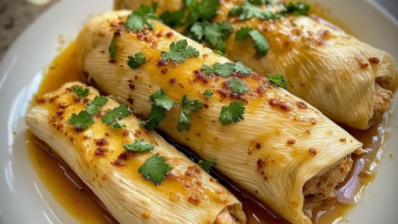 Tamales de Pollo con Miel