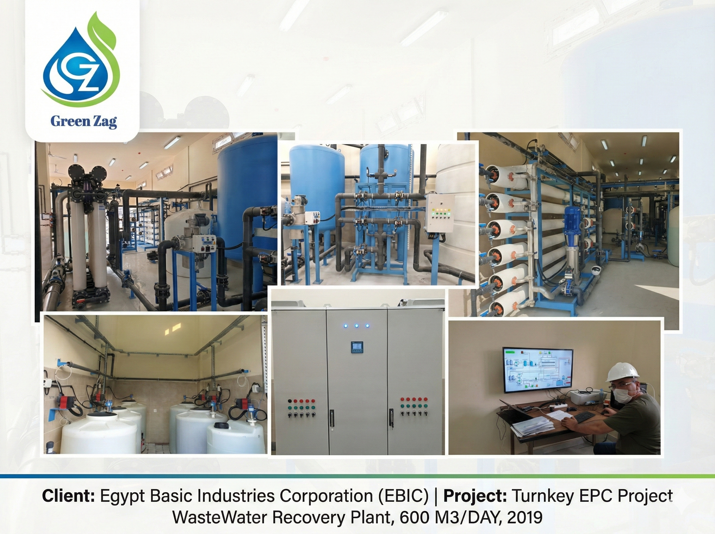 Turnkey EPC Project WasteWater Recovery Plant, 600 M3/DAY, 2019, Client: Egypt Basic Industries Corporation (EBIC)