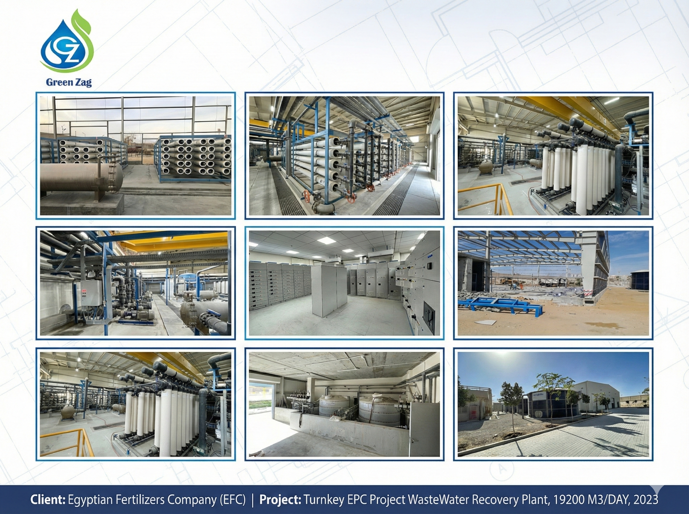 Turnkey EPC Project WasteWater Recovery Plant, 19200 M3/DAY, 2023, Client: Egyptian Fertilizers Company (EFC)