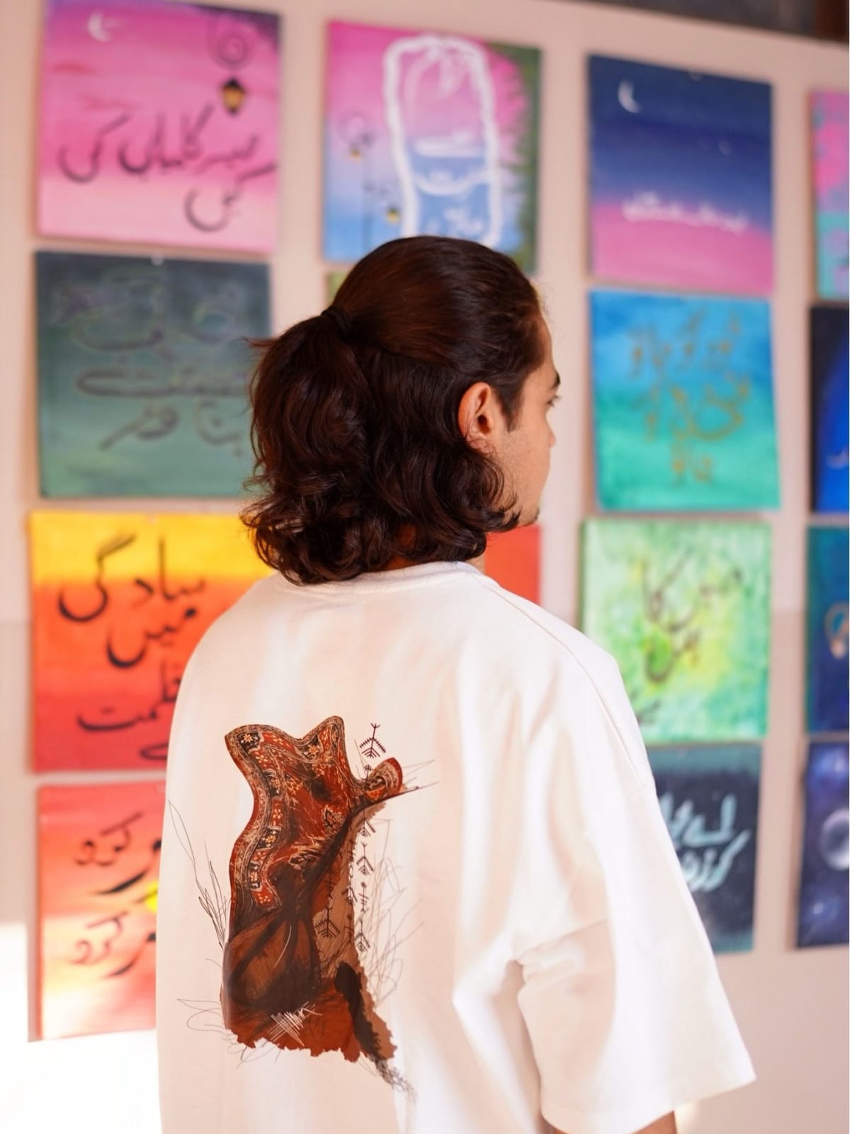 White Turkish Cultural Design Baggy tee — image 1 of 2