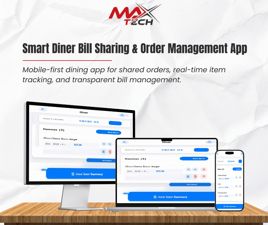 Smart Diner Bill Sharing & Order Management App