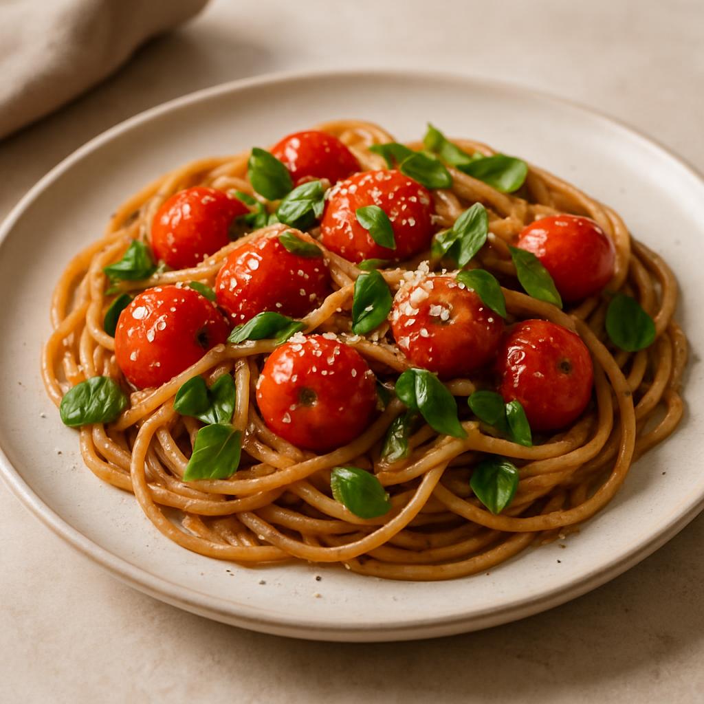 Cherry Tomato & Basil Whole-Wheat Pasta recipe