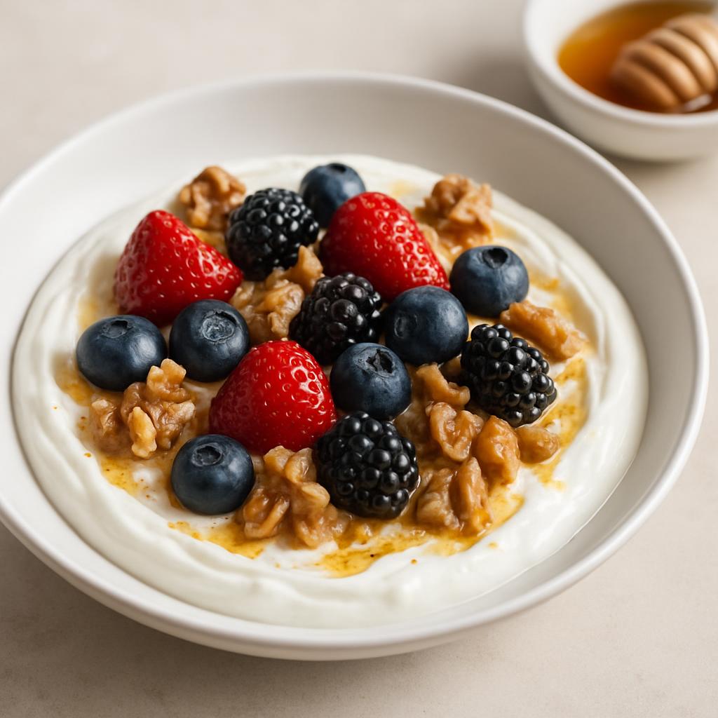 Greek Yogurt Bowl with Berries, Honey, and Walnuts recipe