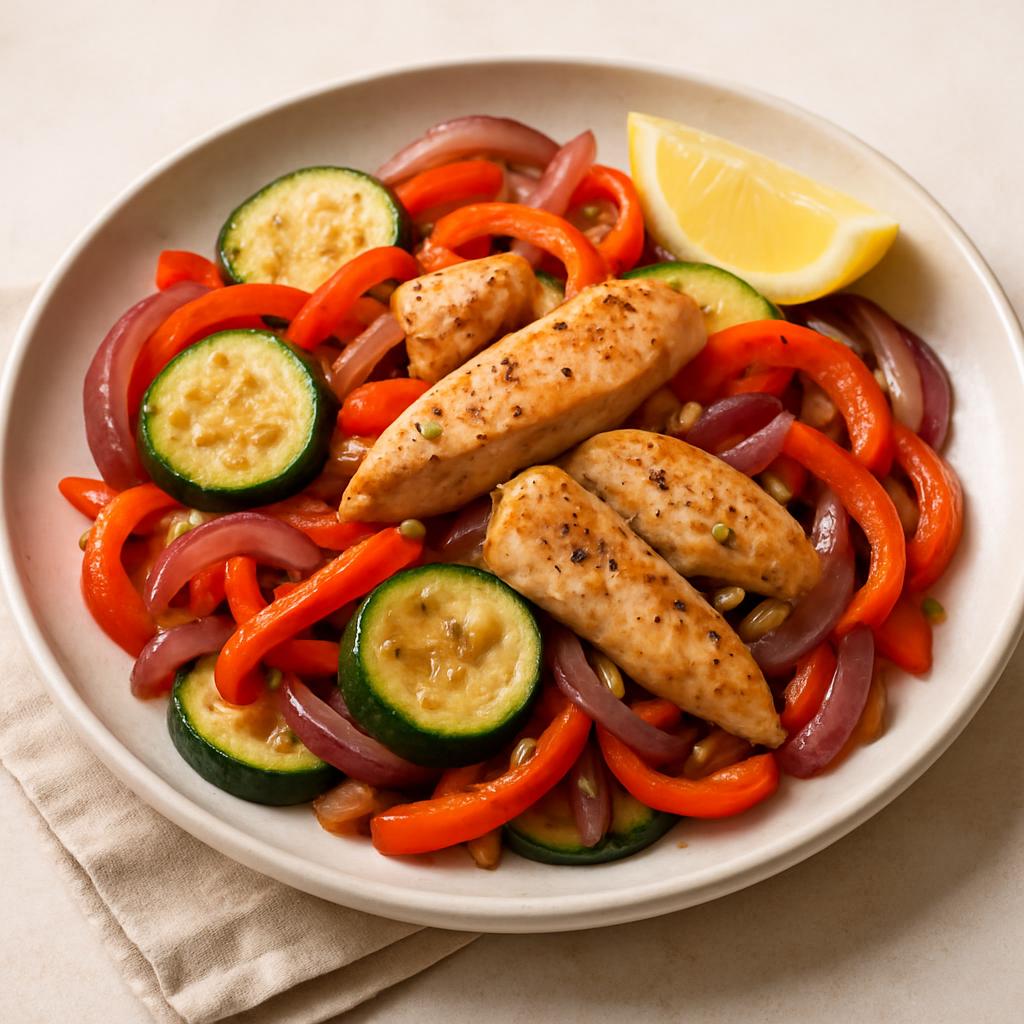 Lemon-Garlic Chicken & Veggie Skillet recipe