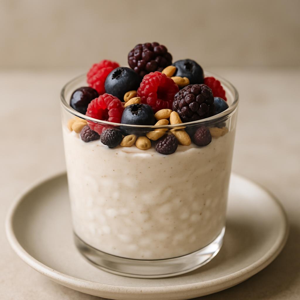 Vanilla Berry Cottage Cheese Protein Parfait (Under 250 kcal) recipe