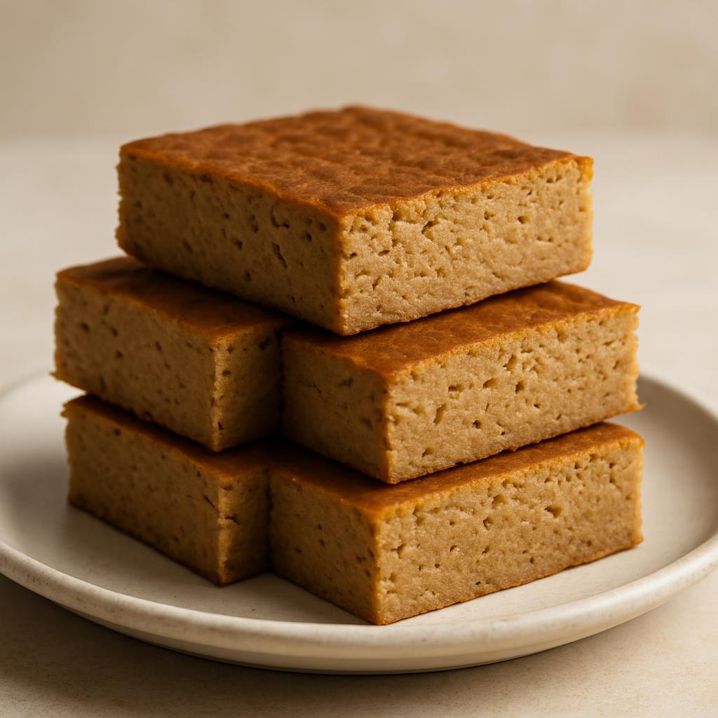Baked Chickpea Peanut Butter Maple Protein Bars (Higher Protein, Lower Carbs) recipe