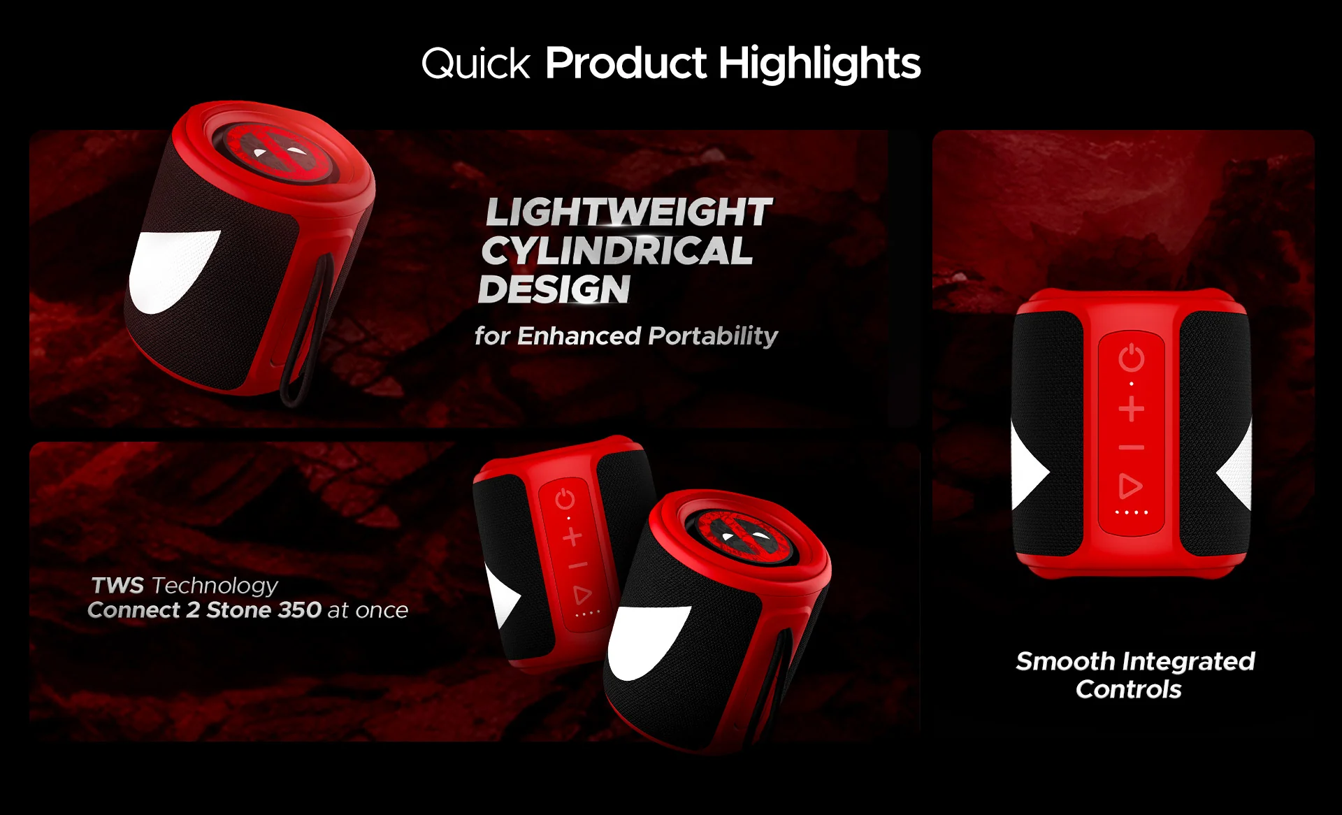 boAt Stone 350 Deadpool Edition highlight 1