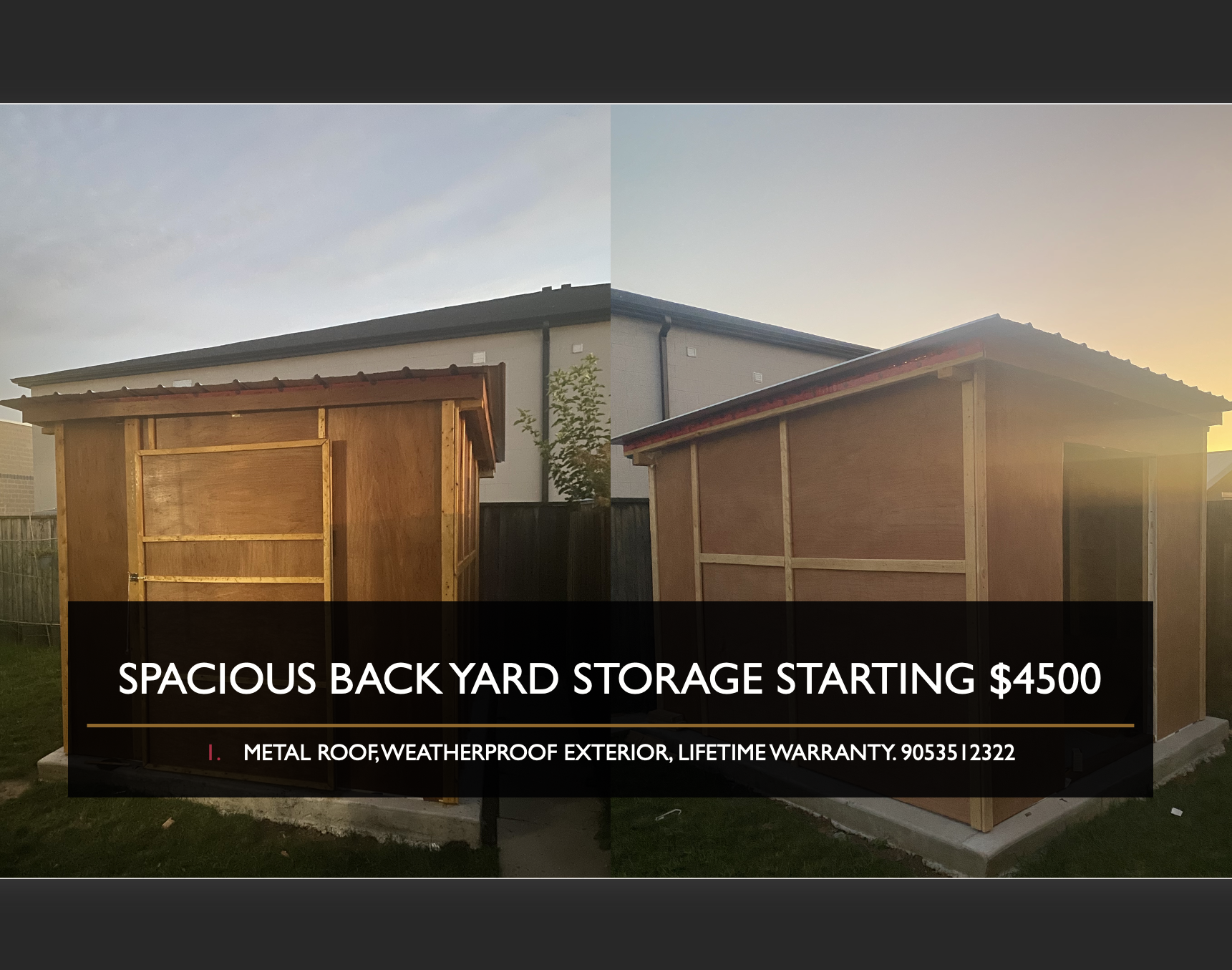 Spacious backyard storage
