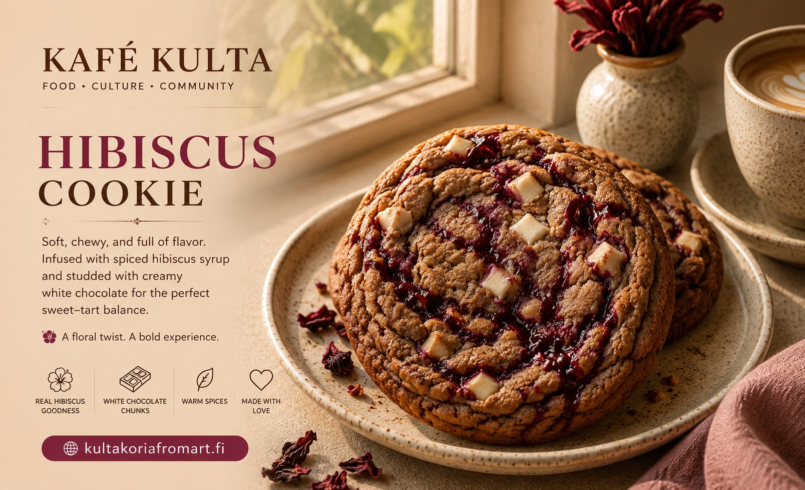 Hibiscus Cookie-White chocolate