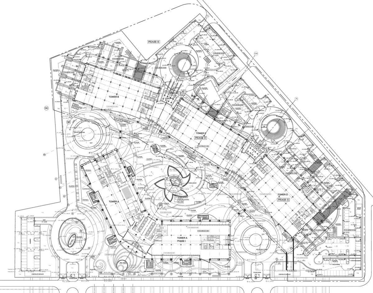 UnitechWorld Cyberpark: Office Building for Unitech, Gurgaon — technical drawing, sheet 1